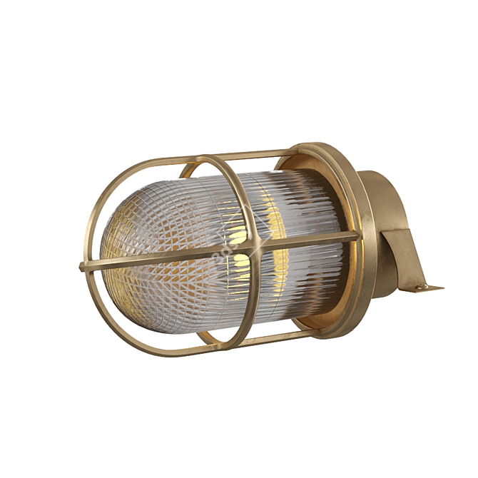 Industrial Bulkhead Wall Light 3D model image 2