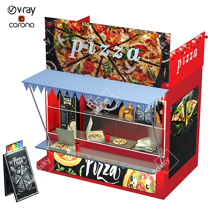 2015 Food Stand: Versatile, Compact, and Stylish 3D model image 3