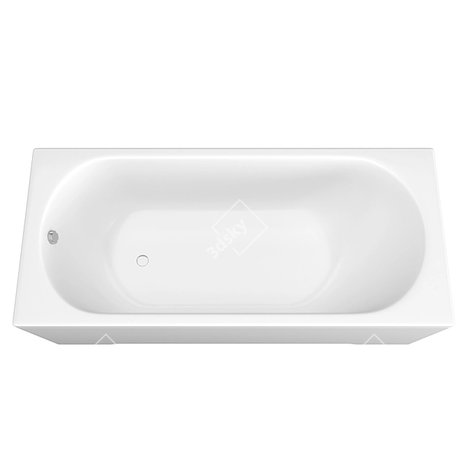 Elegant Betty 180x80 Acrylic Bath 3D model image 1