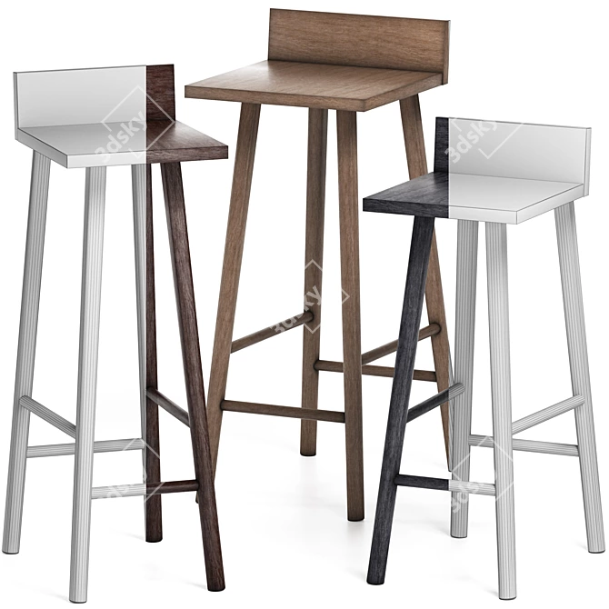 Sleek Barfly Stool by Neil David 3D model image 4