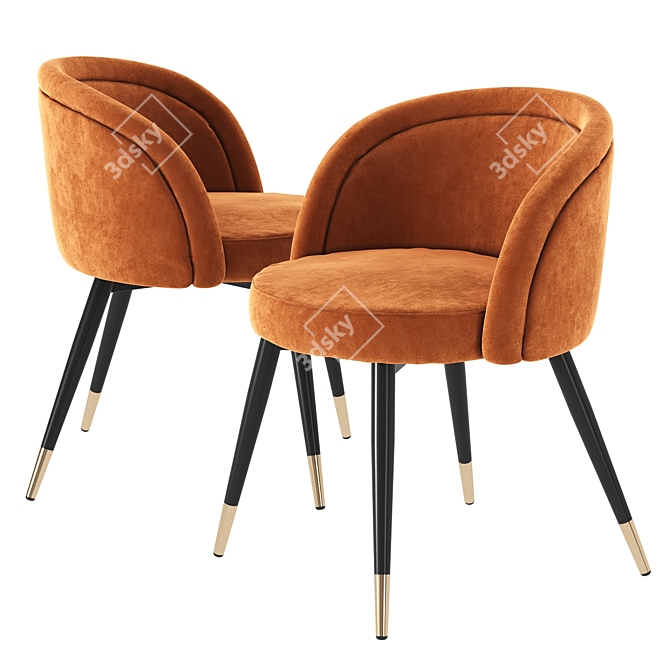 Elegant Eichholtz Chloe Dining Chair Set 3D model image 2