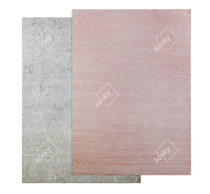 Blush Pale & Swarm Aqua Carpet Set 3D model image 1