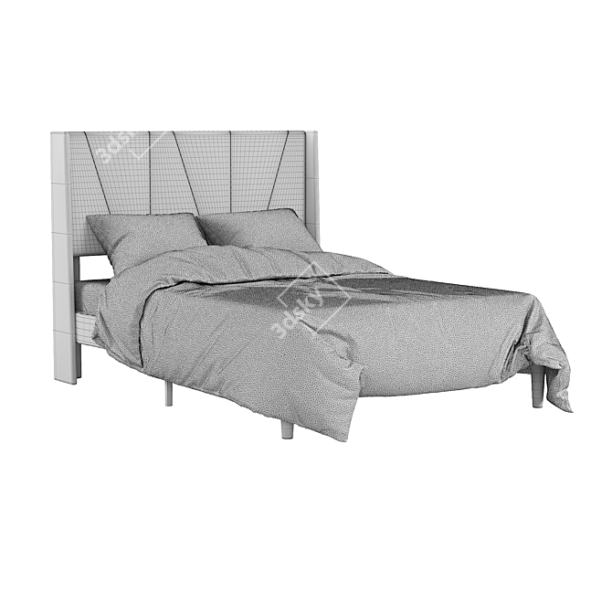 Sleek and Stylish Mercury Bed 3D model image 6