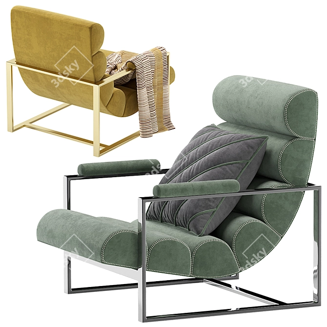 Mid Century Milo Baughman Recliner 3D model image 4
