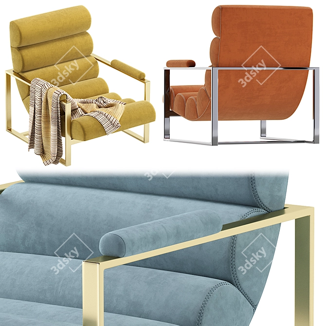 Mid Century Milo Baughman Recliner 3D model image 6