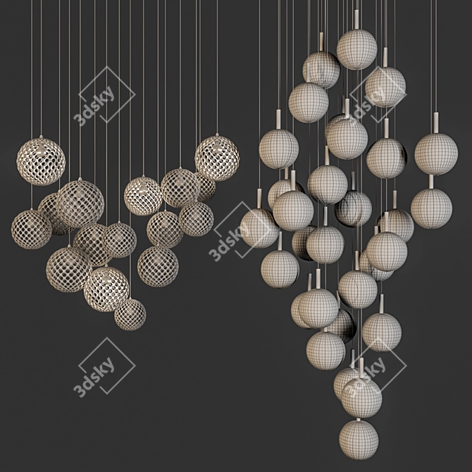 MOD Chandelier: Contemporary Lighting Masterpiece 3D model image 4