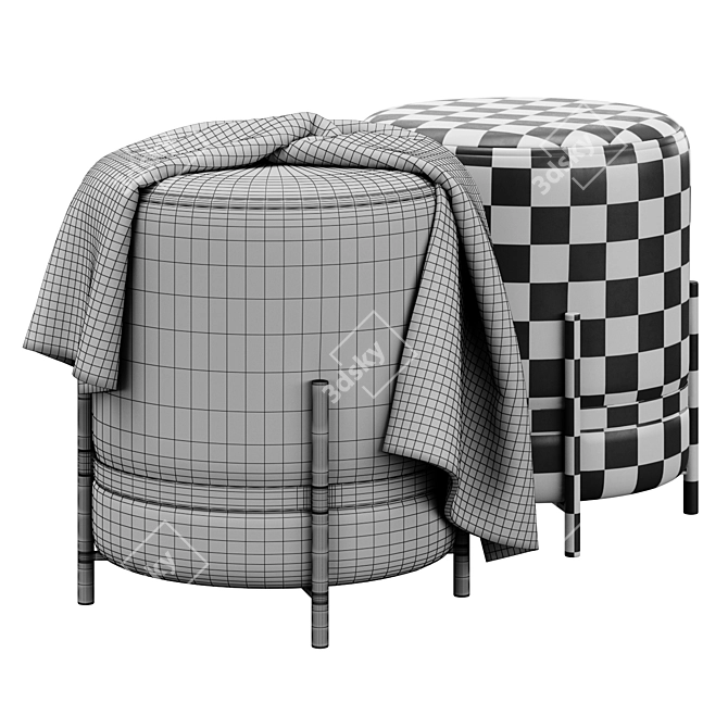 Pouf Haven: Stylish, Comfy, and Versatile 3D model image 5