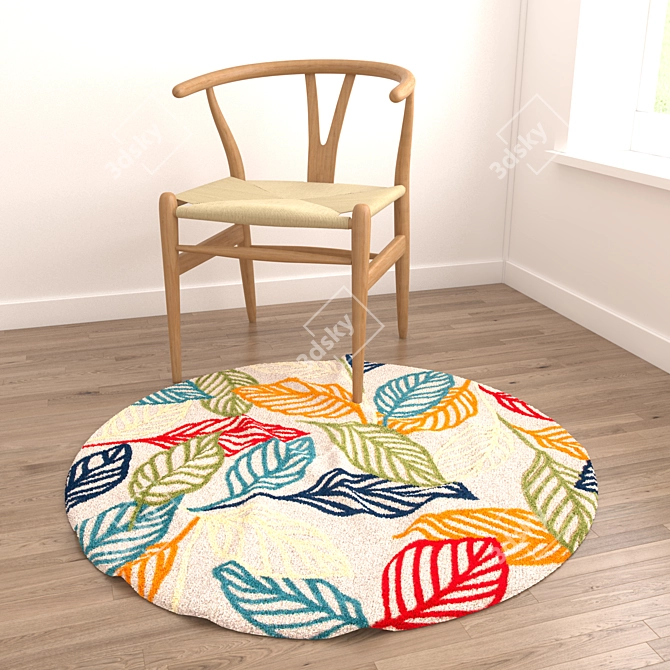 Elegant Floor Rugs Set 3D model image 2