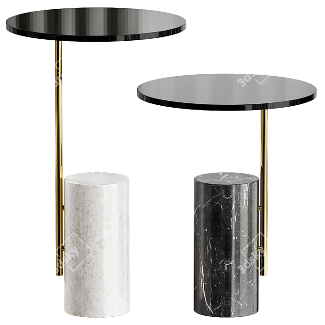 Minimalistic Carrara Marble Coffee Table 3D model image 1