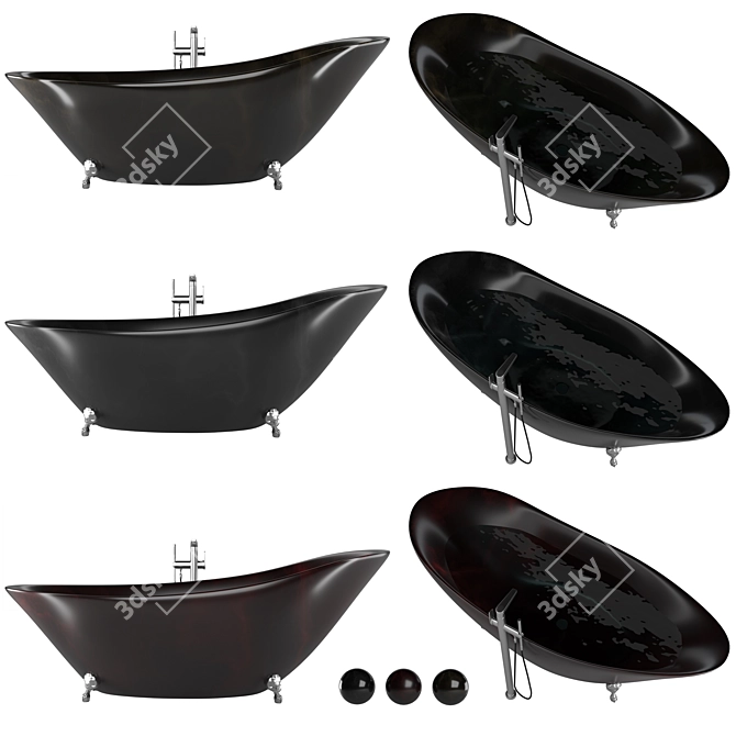 Luxury Ferrano Italian Marble Bathtub 3D model image 1