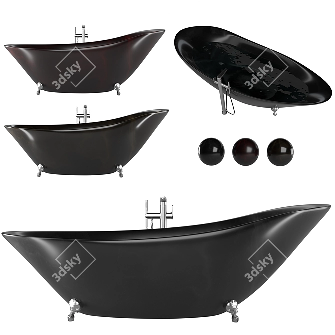 Luxury Ferrano Italian Marble Bathtub 3D model image 5