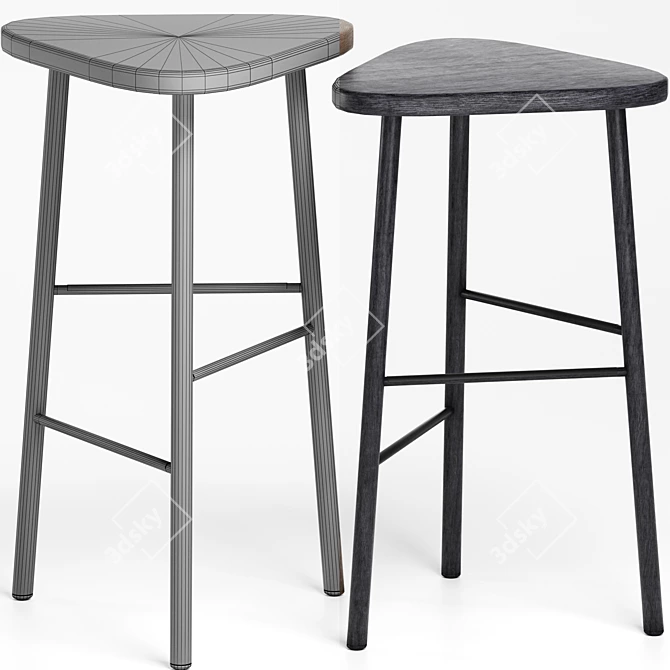 Elegant Horeca Bar Chair: Punto Design 3D model image 4