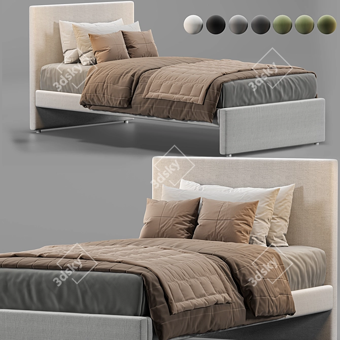 Elegant Upholstered Bed - GLADSTAD: Modern Comfort 3D model image 1