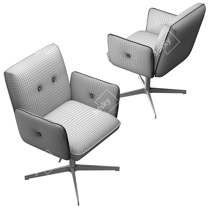 Denham Orleans Yellow Armchair 3D model image 5
