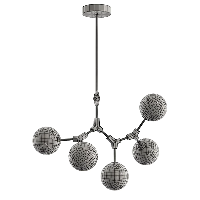 Loft Glass Ball Pendant 3D model image 2