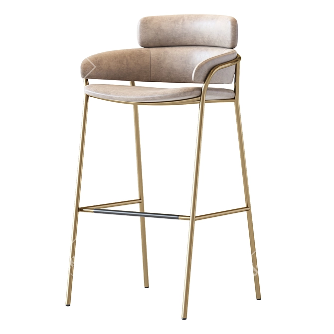 Sleek Strike Bar Stool 3D model image 3