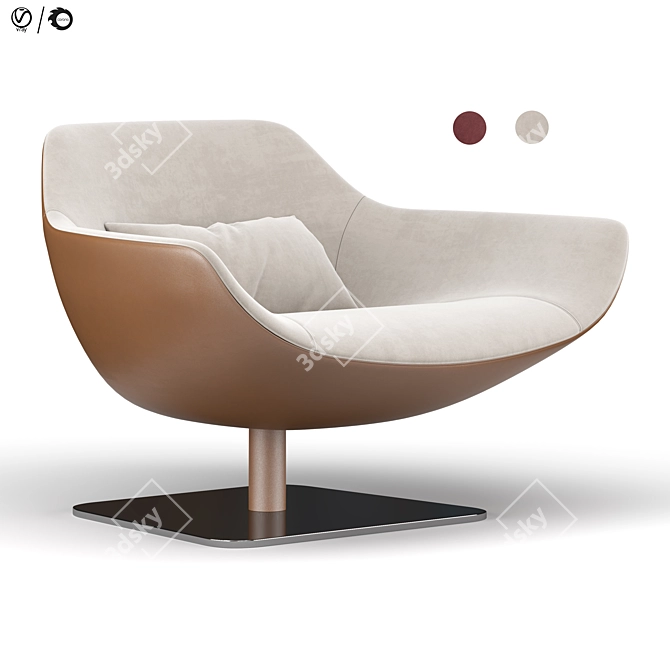 Elegant Meredith Armchair 3D model image 1