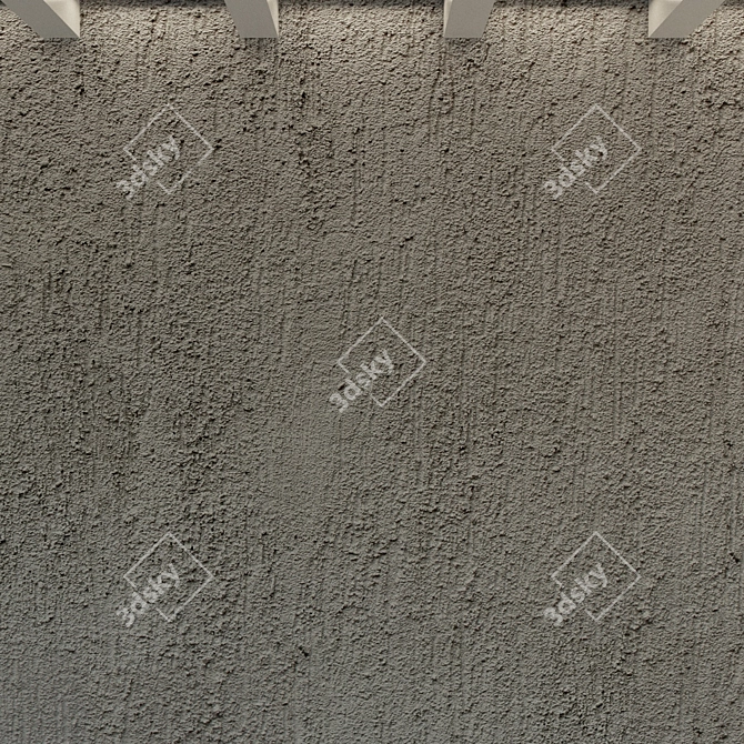 Vintage Concrete Wall Plaster 3D model image 2