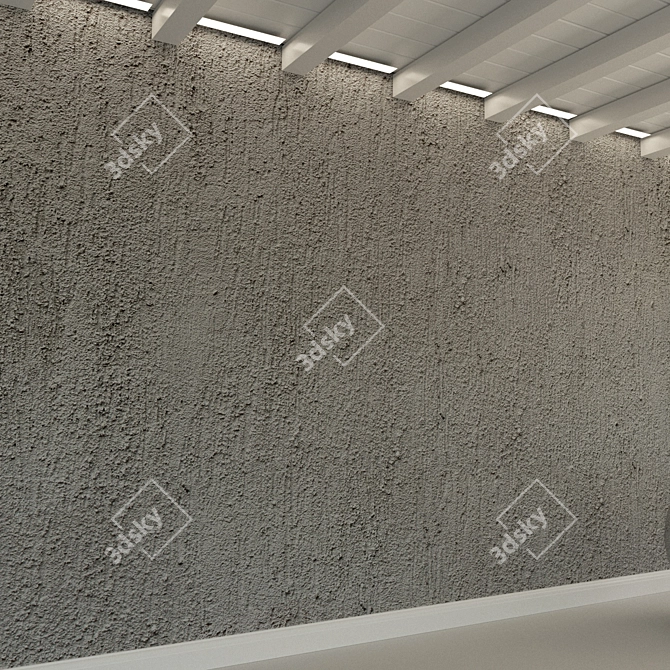 Vintage Concrete Wall Plaster 3D model image 3