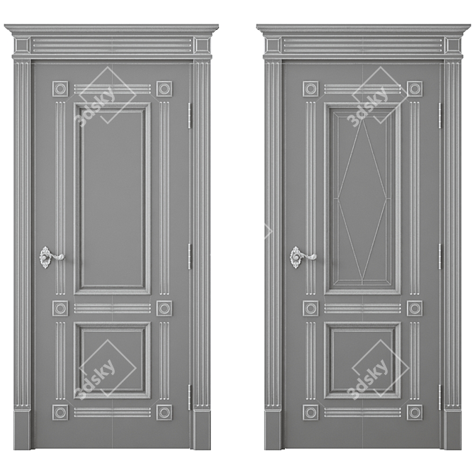 Modern Interior Door 3D Model 3D model image 4