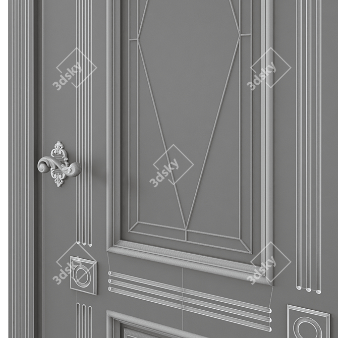 Modern Interior Door 3D Model 3D model image 6