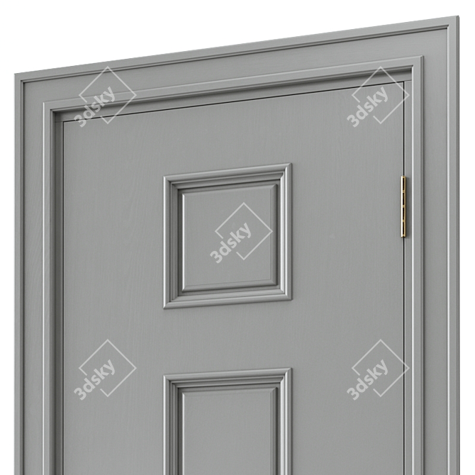 Modern Wood Interior Door 3D model image 2