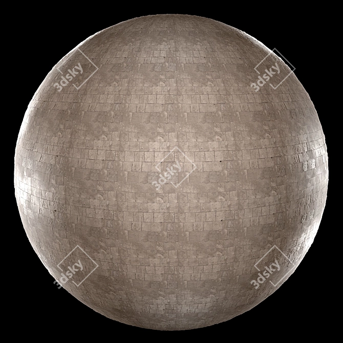 Scanned PBR Stone Tile: Metal Roughness 3D model image 5