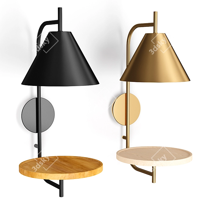Sleek Black Wall Mugli: Innovative Design for Any Space 3D model image 1