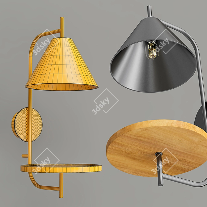 Sleek Black Wall Mugli: Innovative Design for Any Space 3D model image 3