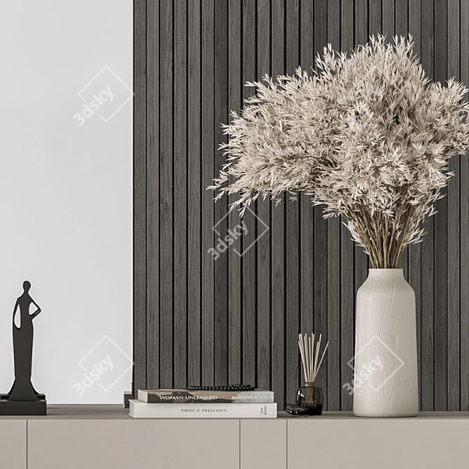 Elegant Black Cream Hallway 3D model image 2