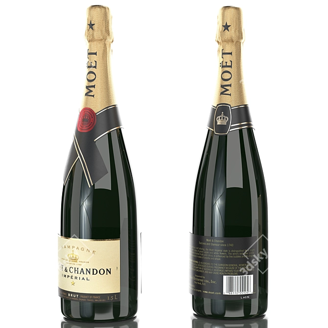 Moët & Chandon Champagne: All Sizes, Premium Quality 3D model image 5