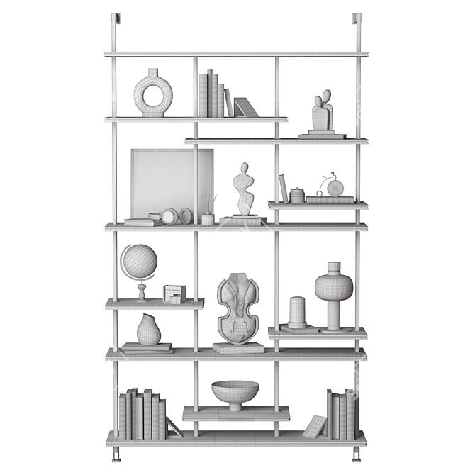 Sleek Airport Display Shelves 3D model image 5