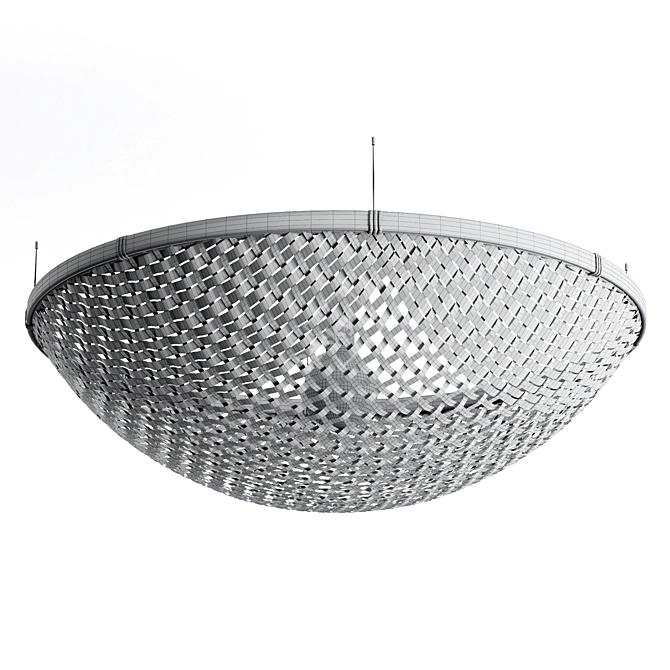 Rustic Rattan Pendant Lights 3D model image 4