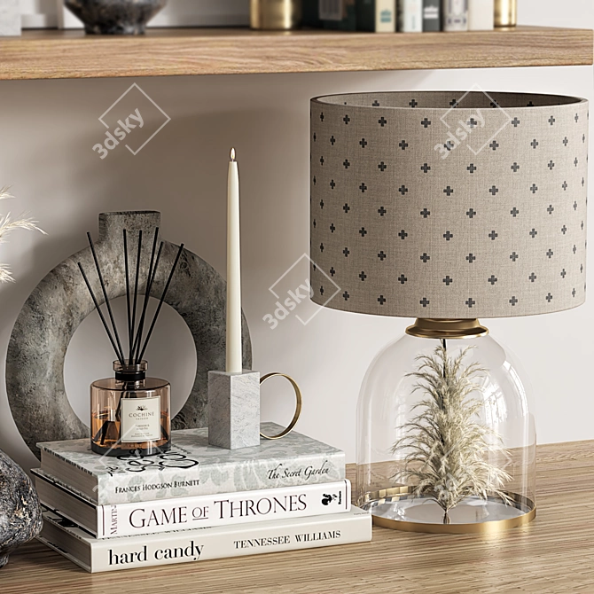Modern Shelf Decor Set 3D model image 4