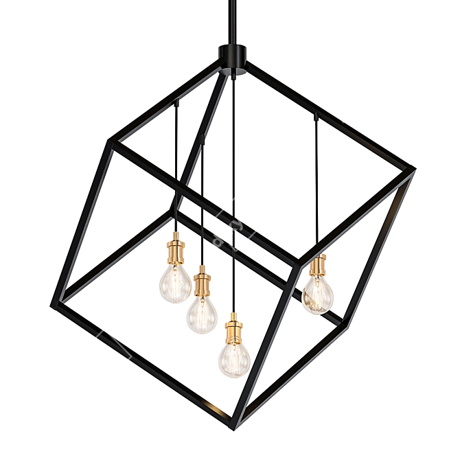 Bronze & Olde Brass Vertical 34" Chandelier 3D model image 1
