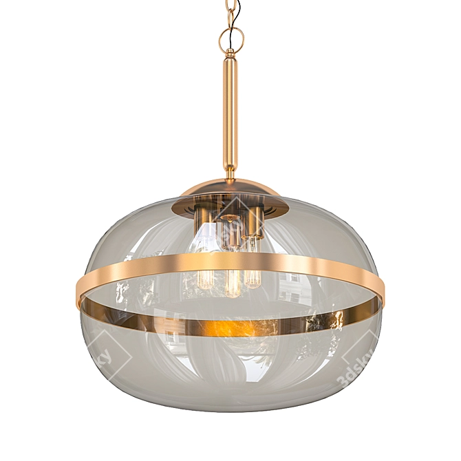 Amber Glass Pendant Light: Nottingham 19 3D model image 1