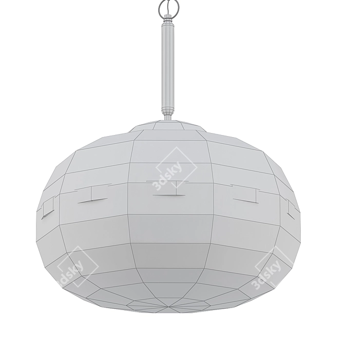 Amber Glass Pendant Light: Nottingham 19 3D model image 2