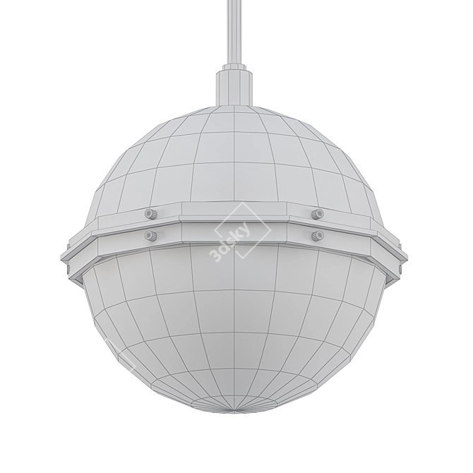 Elegant Aged Brass Pendant Light 3D model image 2