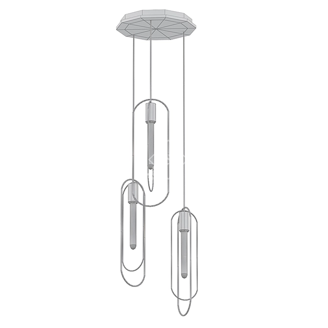 Acadian Cluster-Pendelleuchte: stilvolle Beleuchtung 3D model image 2