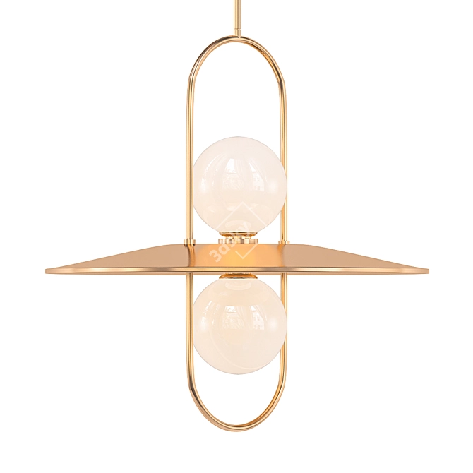 Elegant Brass LED Pendant Light 3D model image 1