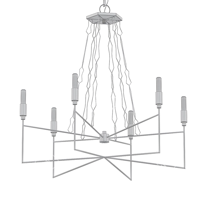 Havana Gold and Carbon Chandelier 3D model image 2