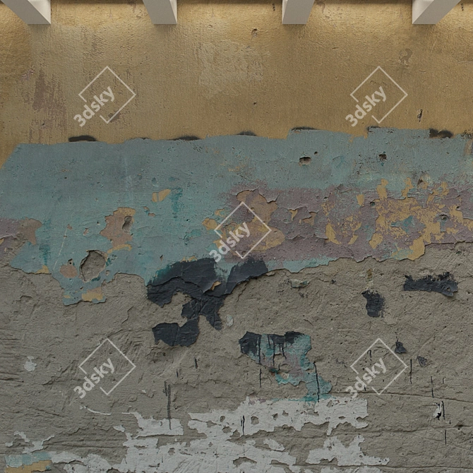 Vintage Concrete Wall Plaster 3D model image 2