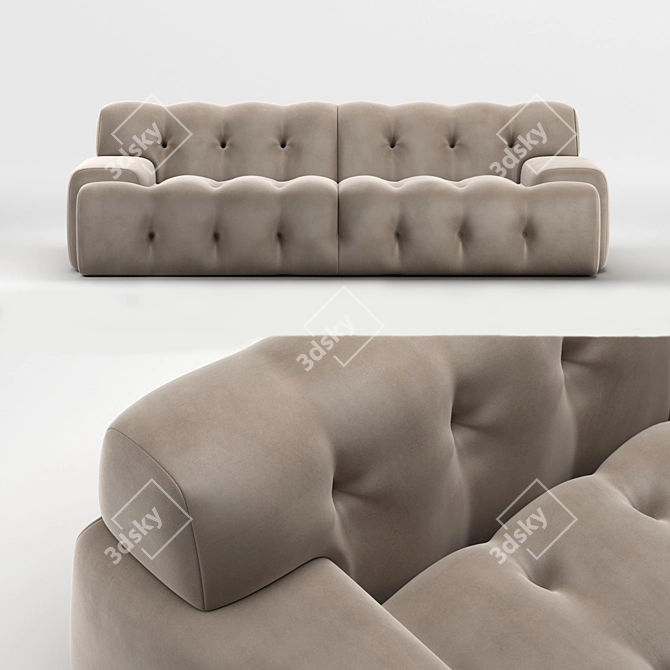 Luxury Blogger 3-Seat Sofa 3D model image 2