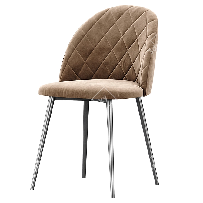 Elegant Velvet Chair 3D model image 2