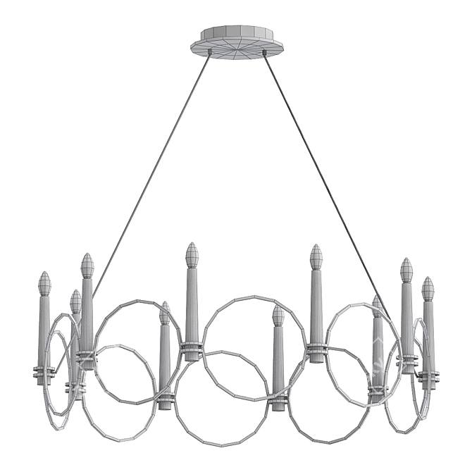  Rustic Iron Chandelier 3D model image 2