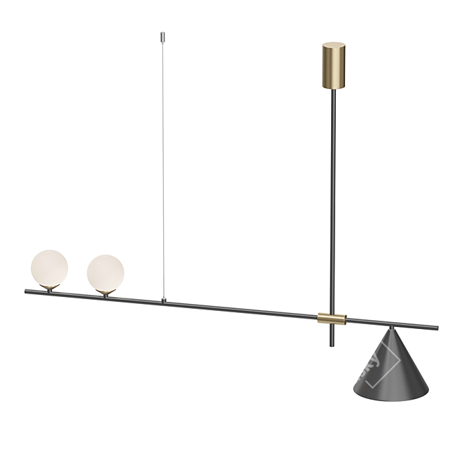 Minimalist Track Pendant Lamp - Lampatron ODDS 3D model image 2