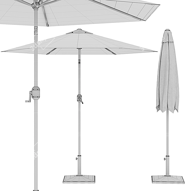 Patio Parasol - Elegant Outdoor Shade 3D model image 7