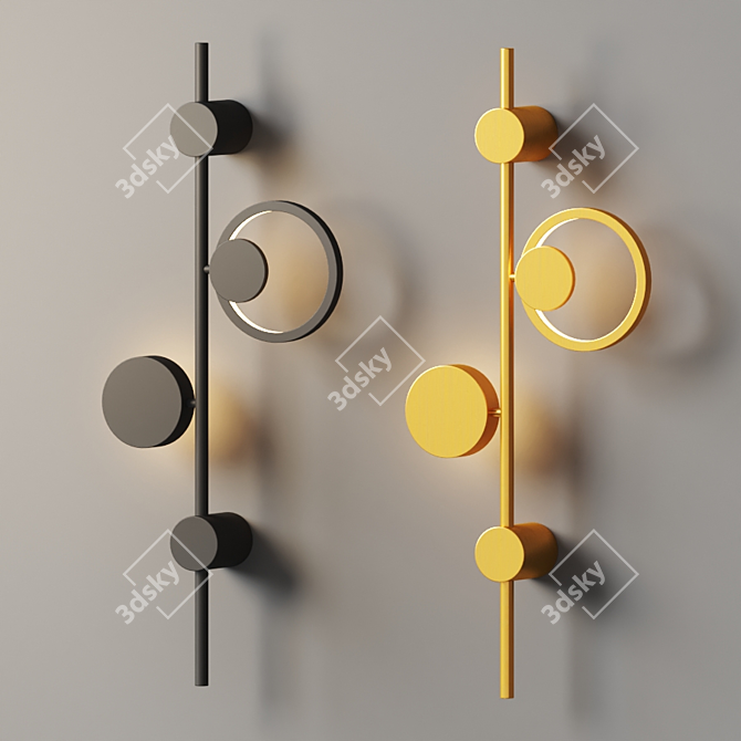 Ynhau LED Wall Lights: Modern Scandinavian Design 3D model image 2