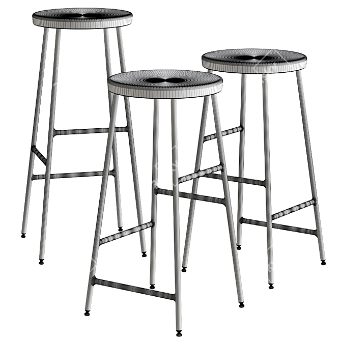 Modern Hay Barstool: Cornet 3D model image 2