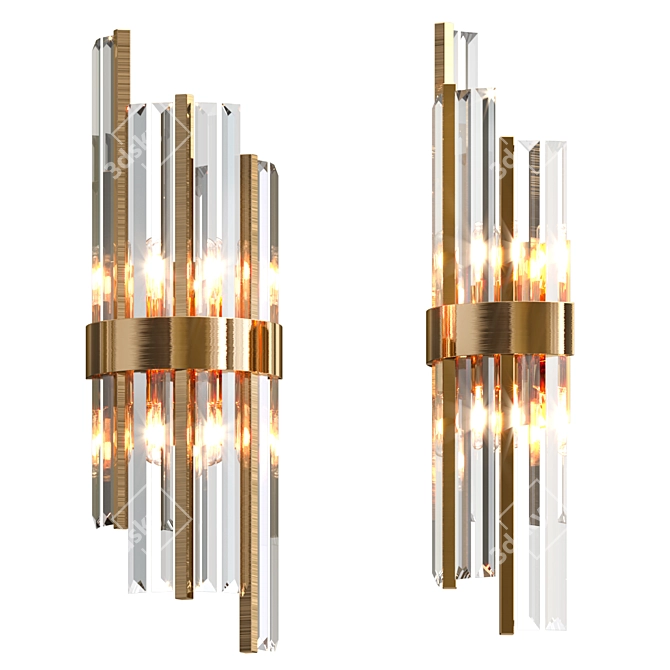 Elegant Crystal Wall Light 3D model image 4
